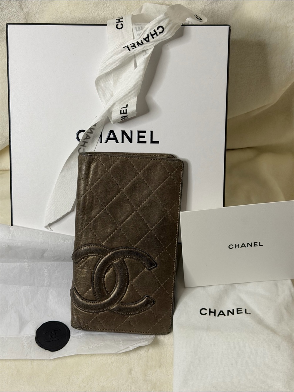 Chanel Cambon line bifold wallet
